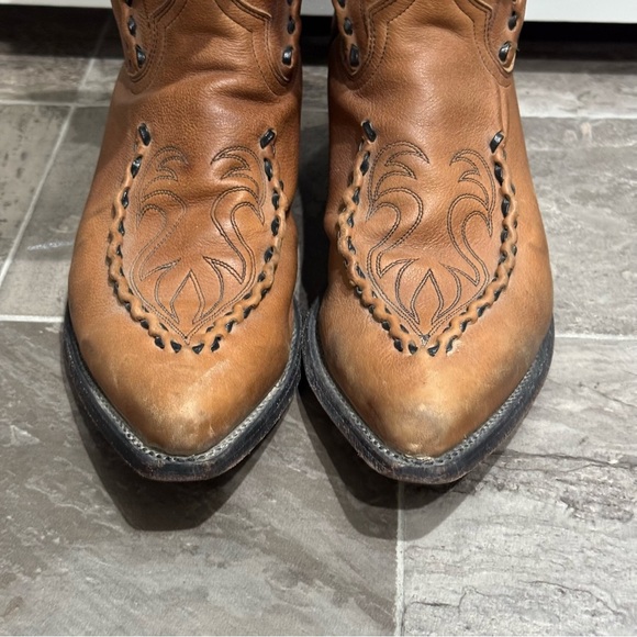 Dan Post Vintage Brown Western Leather Cowboy Boots Sz 8 Phoenix 26644 - Picture 4 of 13